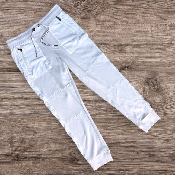 KARL LAGERFELD Paris White Stretch Athletic Streetwear Jogger Pants S - Picture 1 of 8